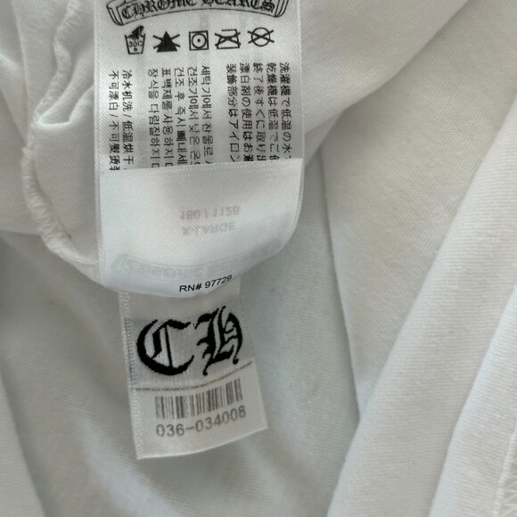 Chrome Hearts White & Black Neck Logo T-Shirt - Picture 7 of 7
